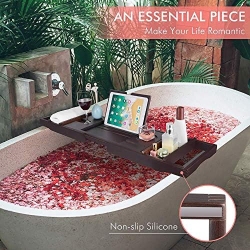 Banheira de banheira de bambu yajun bandeja de banheiro com suporte de banheiro embutido para book comprimido