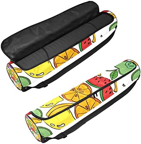 Bolsa de tapete de ioga ratgdn, padrão de fruto kiwi Exercício de ioga transportadora de tapete de ioga