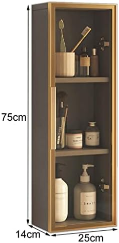 Cabinete de parede estreita de 3 camadas com portas para pequenos espaços, armário de banheiro, armário
