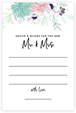 Andaz Press Flores selvagens Conselhos de casamento e desejos de cartões de livro de convidados para noiva