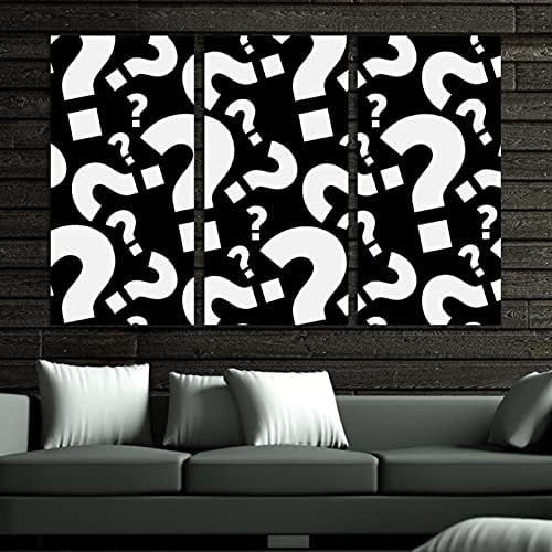 Arte de parede para sala de estar, pintura a óleo sobre tela grande em enquadramento Funny Question