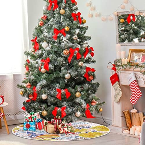 Salia de árvore de Natal de Lemon Lemon 36 , camurça de camurça Sainha de árvore adequada para festa de férias em casa externa em casa decorada para árvores de mesa