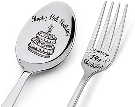 Feliz aniversário de 25 anos de colher e garfo presentes gravados Spoon & Fork Presentes de aniversário personalizados