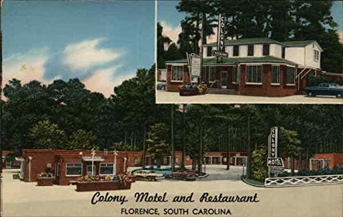 Colony Motel and Restaurant Florence, Carolina do Sul SC original Vintage Postcard