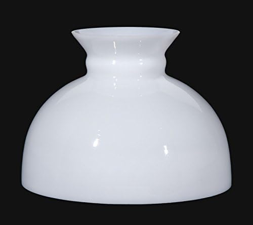 B&P Lamp Cased White Student Shade com forma clássica de cúpula vintage e tampo liso e instalador de 9 7/8 polegadas