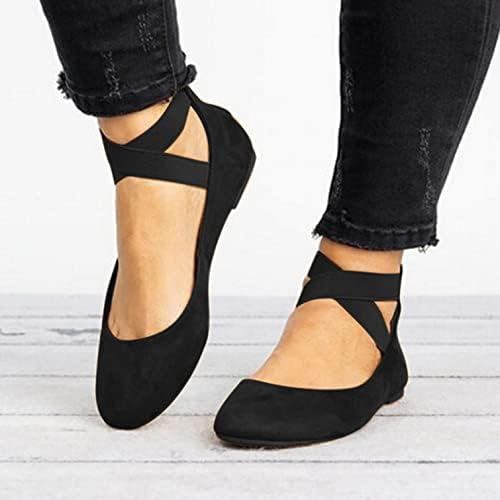 Sandálias para mulheres casuais, clássica feminina tornozelo de tornozelo pontão pontado de tolo casual