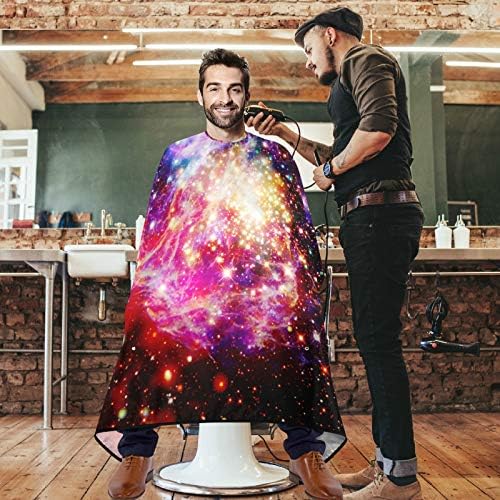 VISESUNNY barbeiro capa nebulosa mágica e galáxia poliéster cortando salão de salão Capa Avental antiestático Cabelo