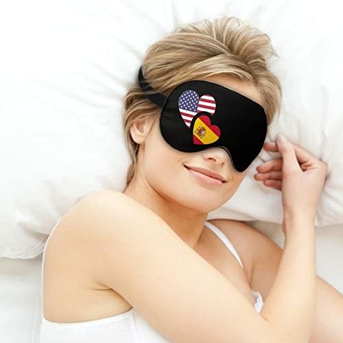 Espanha bandeira dos EUA Sleeping Blaceffold máscara de olho fofo capa noturna engraçada com