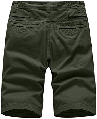 Calça de utilidade masculino fivela sólida colorido zíper de bolso multi shorts bolso de bolso de