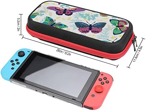 Butterosfy e flores coloridas Caixa de transporte compatível com Nintendo Switch Protetive Hard Shell