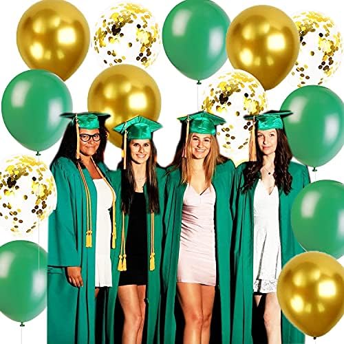 Decorações de festa de formatura 2023 Balões verdes de ouro/ouro verde Decorações do dia de Patrício 45pcs