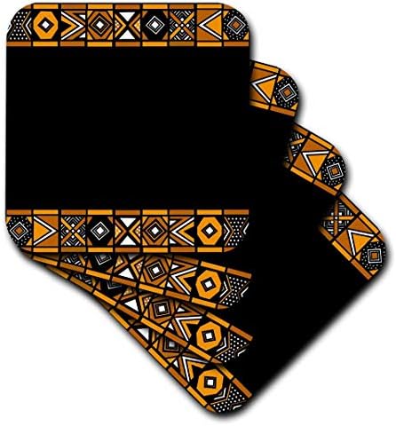 3drose Brown e Black African Pattern-Art da África inspirado em Zulu Beadwork Geométrico Designs-Cerâmicos