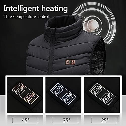 Womens Winter USB Aquecimento de casacos de várias áreas de 8 horas com capuz de calor com duração de