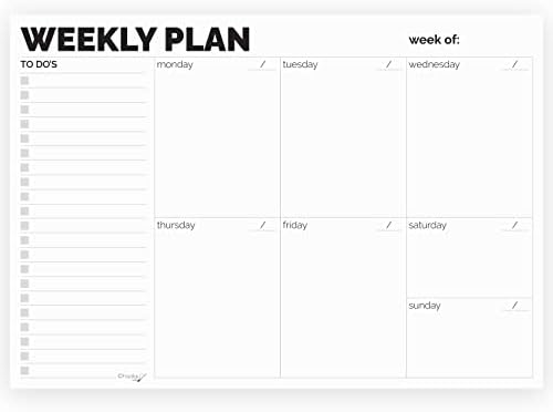O planejador semanal Pad Rong Off Off 10 X7 sem data do planejador semanal Planejador de Notas, planejador semanal
