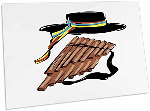 3drose hat hat preto flauta fita design de música - utensílios de mesa tapetes de lugar