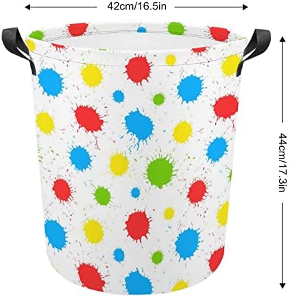 A tinta colorida respinga a cesta de lavanderia dobrável Saco de armazenamento à prova d'água com alça