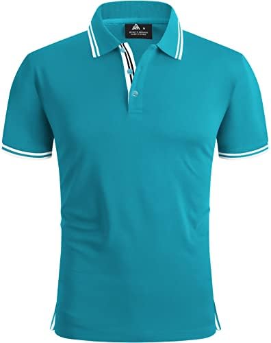 Secood Men's Polo Camisa Polo Melhor Wicking Verão Manga curta Camisas de golfe de tênis Casual