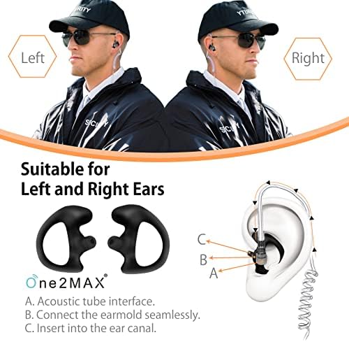 One2Max Silicone Ear Mold food Piece Substituição - Kit de substituição de ouvido médio para