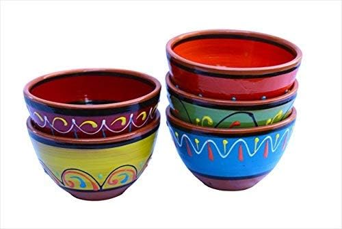Cactus Canyon Ceramics Spanish Terracotta 5 Peças Breakfast Bowl Conjunto, multicolor