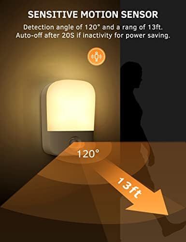 Specmsky LED Sensor de movimento Luz noturna, Mini luzes de armário movidas a bateria, luz LED branca macia