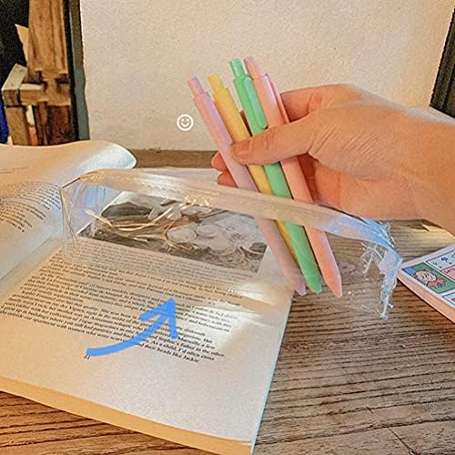 Syksol Guangming - 1 peça transparente Case de lápis PVC Cute Clear Exam Lápis Pouca Lápis de caneta