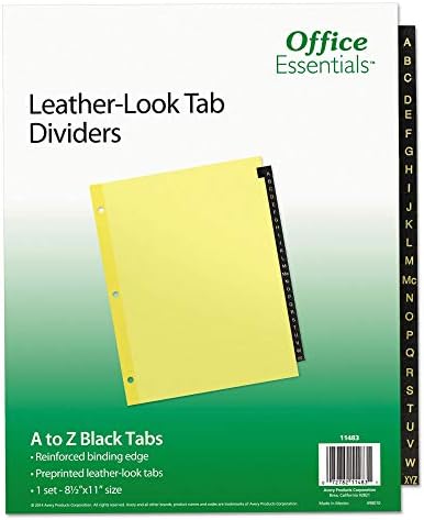 Avery Dennison Leather-Look Divishers, A-Z, 3hp, 8-1/2quot; x11quot, Buff