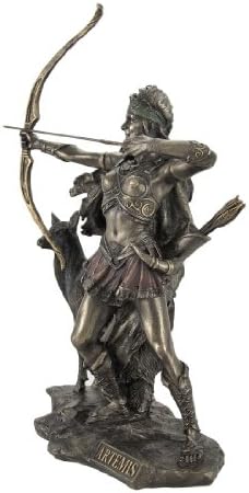 Deusa bronzeada de veneno de Artemis da estátua de caça e deserto