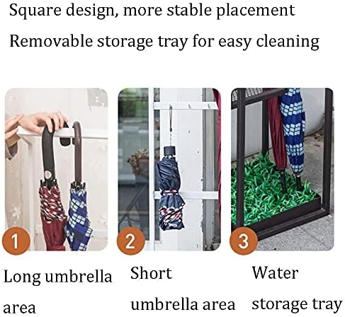 Omoons Umbrella Stands, Stand Retangular Prayd Iron, Bucket de negócios de hotéis domésticos e prateleira