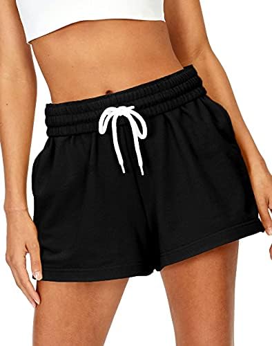 Ezymall Swort Shorts Mulheres Lounge Summer Casual Casual Athletic Alta Colo
