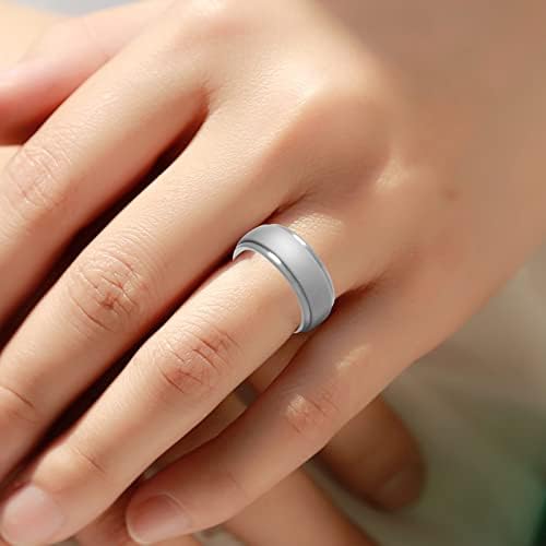 Bandas de casamento de borracha de silicone para homens anel de ansiedade para mulheres para mulheres anel de aço inoxidável clássico simples moda lisa anéis de ansiedade anéis homens anéis de casamento alia