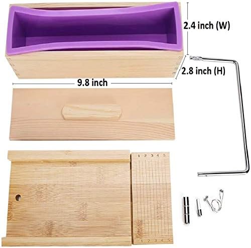 Kit de fabricação de sabão verde emergente - kit de moldes de sabão - pão retangular flexível com caixa de sabão
