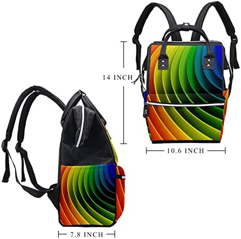 Aurora Rainbow Swirl Lines Backpack da bolsa com sacolas para meninas meninas Menming Mommy Bag
