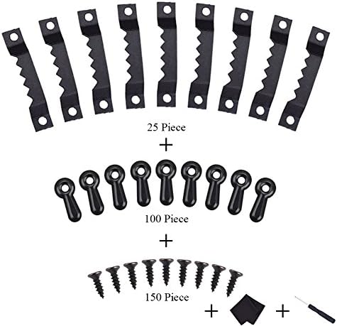 TOPOOX 25 peças moldura de dente de serra pendurada pendurada cabides de 1,5 ”Burço duplo com 100 peças 0,8” Botão