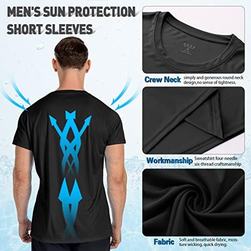 Nada dos homens do Meetyoo, manga curta UPF 50+ camisetas solares