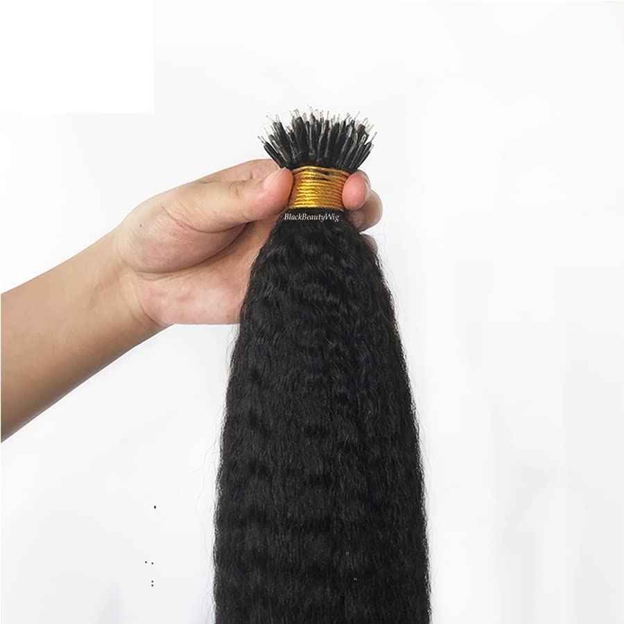 Extensão de cabelo humano de nano reto e excêntrico Micro Link Brazilian Remy Nano Tip Hair Haire Yaki italiano para mulheres negras 100G 100STRANDS