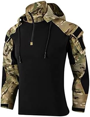 Camisa militar de capuz de pegsmio de pegsmio uniforme de combate camuflagem com capuz de manga comprida roupas