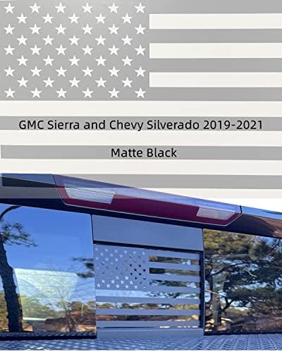 AHPATLJ Janela traseira pré-cortada Decalque de vinil americano Compatível com GMC Sierra e Chevy Silverado 2019-2021,