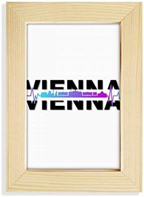 Offbb-usa City Radio Vienna Building Desktop Display Photo Frame Picture Art Painting 5x7 polegadas