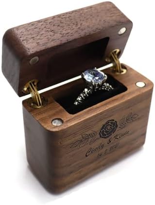 Caixa de anel de casamento personalizada Caixa de anel de noivado personalizada para proposta Caixa de anel