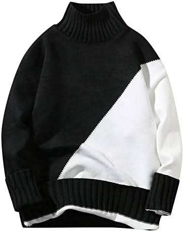 Camisolas para homens, suéter masculino Sweater Sweater Soft Térmico mato de malha listrado colorido, suéter