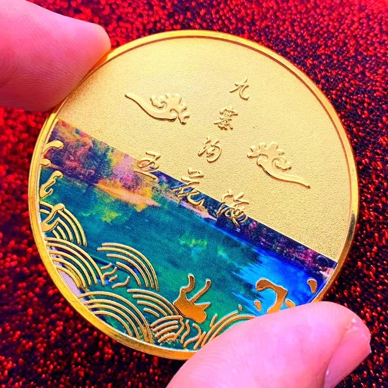Atração turística da China Sichuan Jiuzhaigou Gold Medallion Magic Magic Jiuzhai Gold Coin 45mm Coin