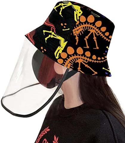 Chapéu de proteção para adultos com escudo facial, chapéu de pescador anti -sun tap, desenho animado