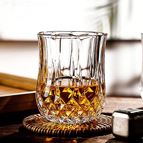 Mkkel Whisky Glasses Conjunto de 4, vidro da moda, coquetéis, copo de uísque de cristal, para casamento,