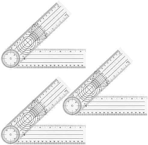 3 peças Réguas de ângulo do Goniômetro de 360 ​​graus Ferramenta de medição do ângulo de grau para engenheiros
