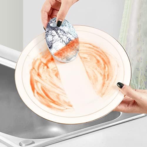 Alaza Black & White Mármore pintando esponjas naturais Esponja de celulare de cozinha para pratos lavando o banheiro