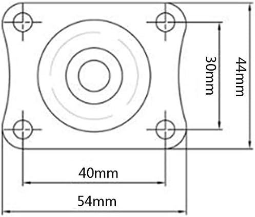 Lumecube mobiliário raciocínio conjunto de 4 PA-S-SWIBLE, φ40mm/50mm com freios e placa superior, sem rodízios