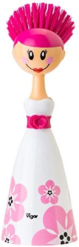 Dolls de Vigar April Prush com vestido impresso, 10-3/4 polegadas, branco, rosa