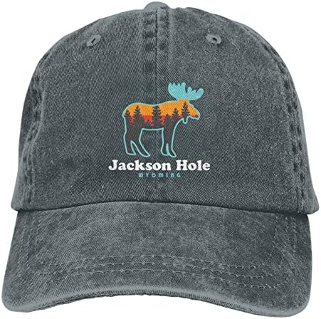 Jackson Hole Baseball Cap lavador de chapéus de cowboy ajustável Chapéu de caminhoneiro masculino