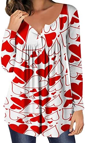Tops casuais elegantes para mulheres para blusas de túnica do Dia dos Namorados para leggings