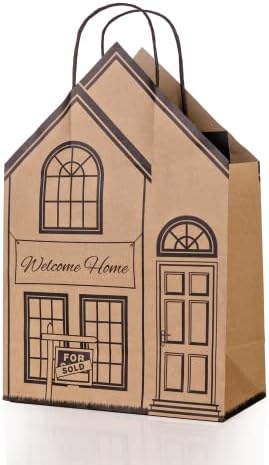 Pacote de boas -vindas de 50 sacos de presente em forma de casa
